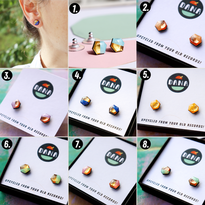 THE NUGGETS studs in 8 colours with metallic detail