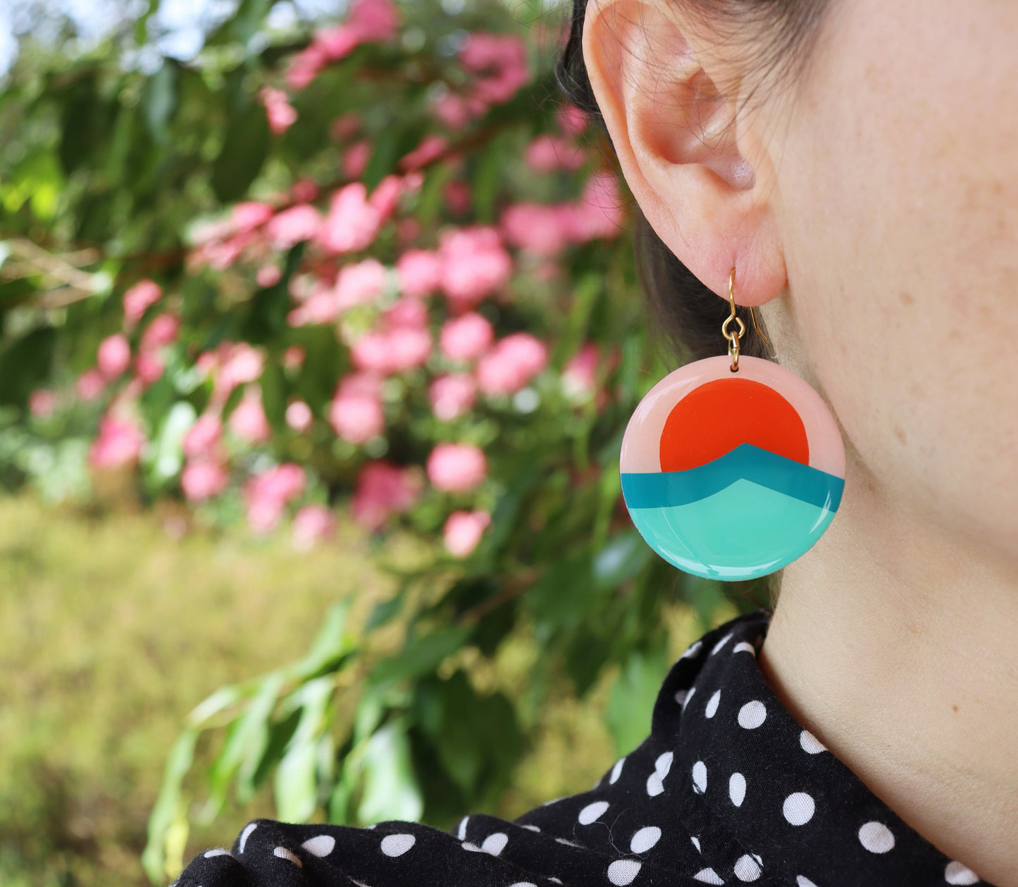 30% OFF LAST PAIR SUZY no.2 / contemporary upcycled vinyl record graphic earrings
