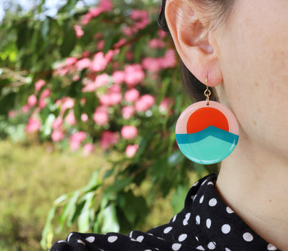 30% OFF LAST PAIR SUZY no.2 / contemporary upcycled vinyl record graphic earrings
