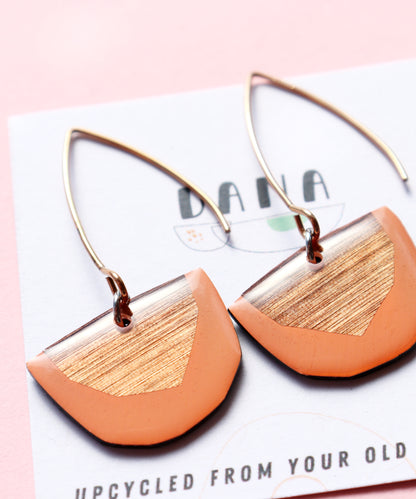 30% OFF MACY salmon pink  & copper / recycled jewellery made in Ireland