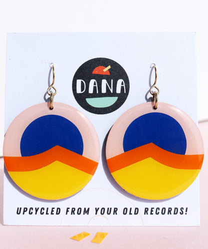 30% OFF LAST PAIR SUZY no.2 / contemporary upcycled vinyl record graphic earrings