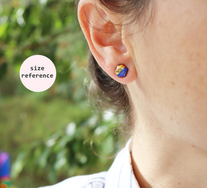 THE NUGGETS studs in 8 colours with metallic detail