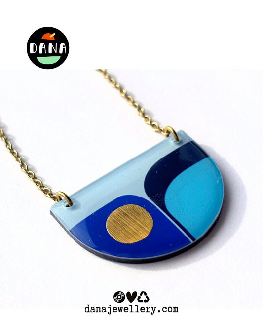 BEA necklace in tones of blue and gold