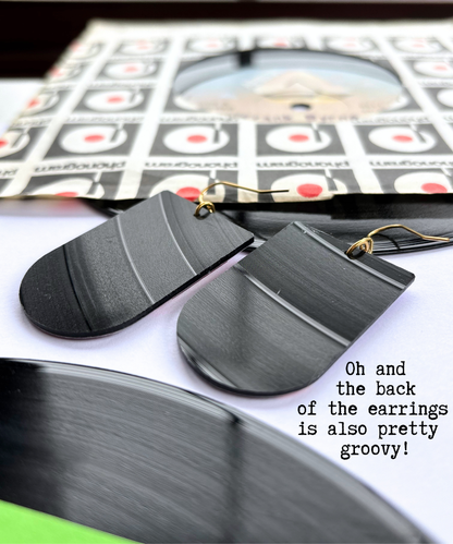 ANDY in purple and gold | bold graphic upcycled earrings