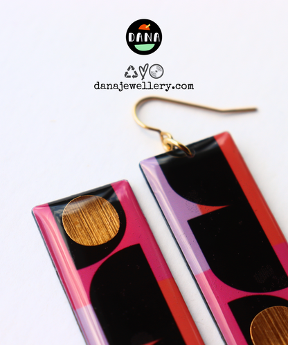 THE RECTANGLES in fuchsia, lilac, orange and a pop of gold