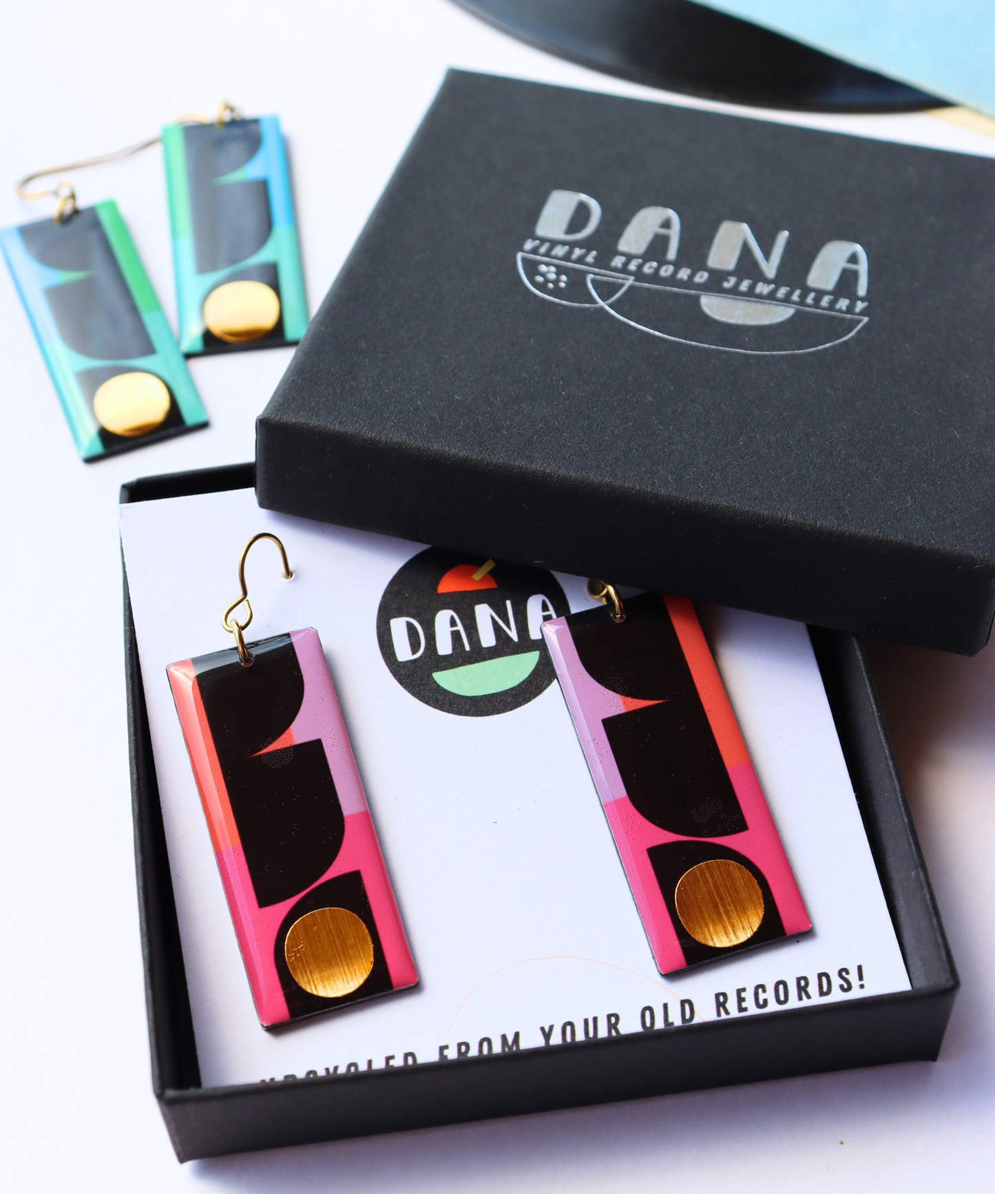 THE RECTANGLES in fuchsia, lilac, orange and a pop of gold