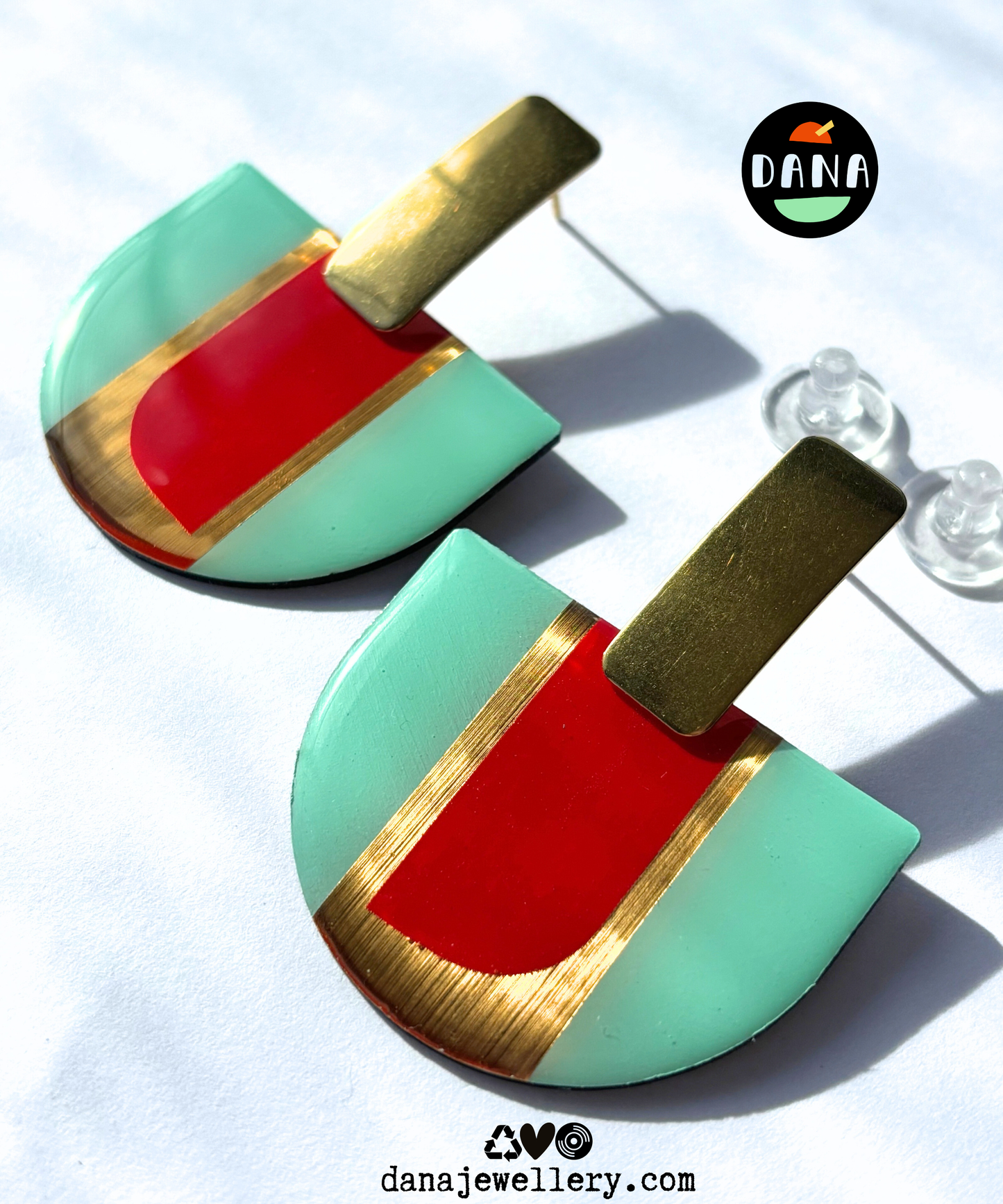 ROSA in mint green, red, lush gold