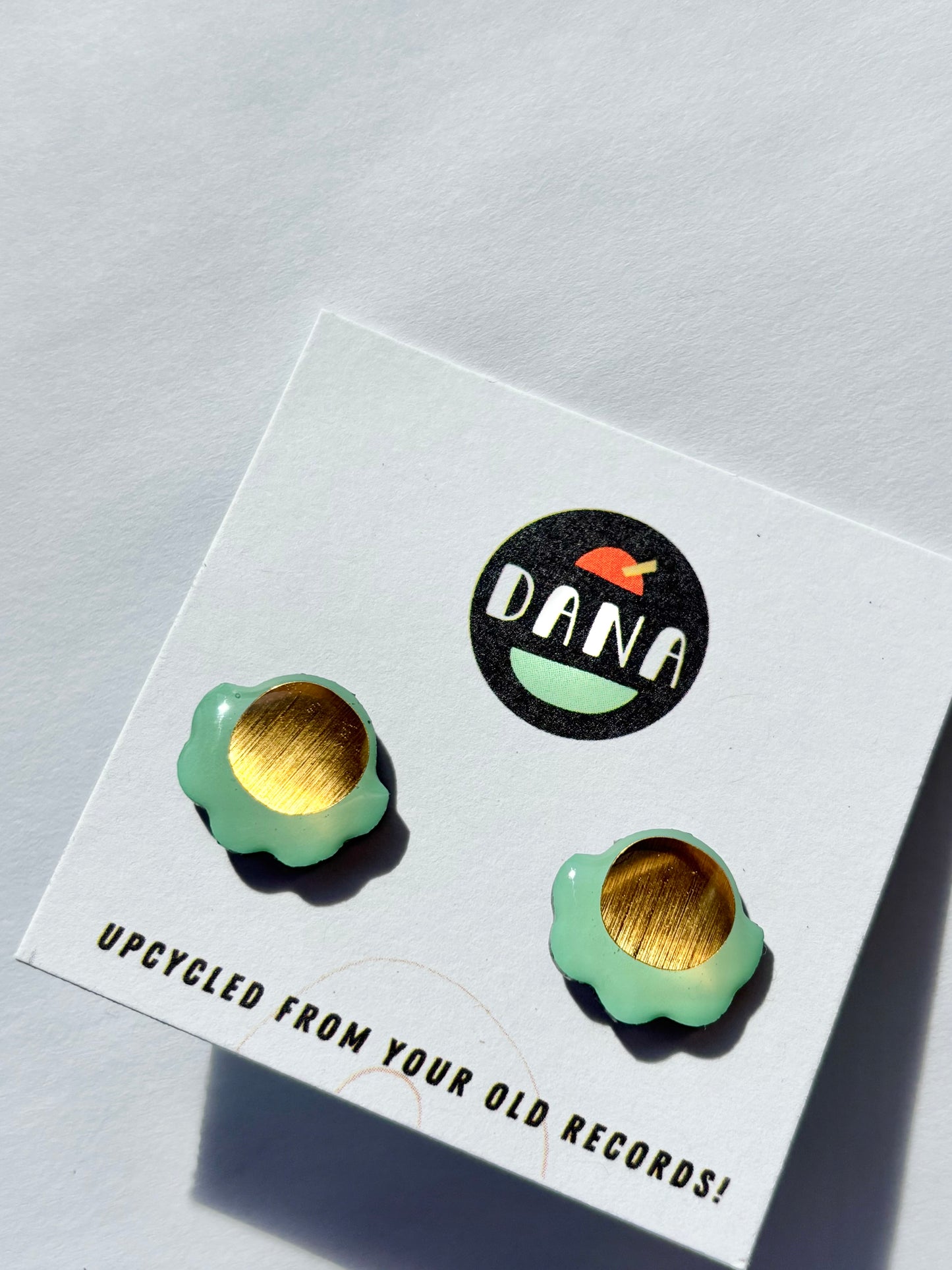 40% OFF large FROUFROU studs in mint green and gold