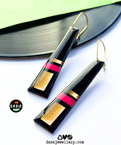 LIZZY stylish geometric in black, fuchsia, and gold