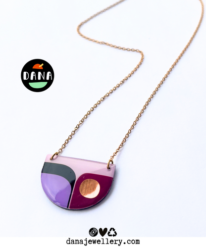BEA necklace in tones of purple and copper