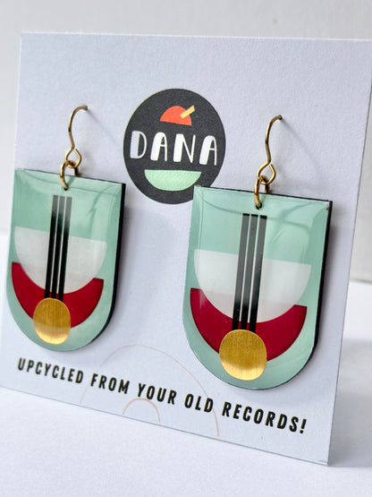 30% OFF samples one of a kind earrings in plum, white, light mint green, with a lush pop of gold