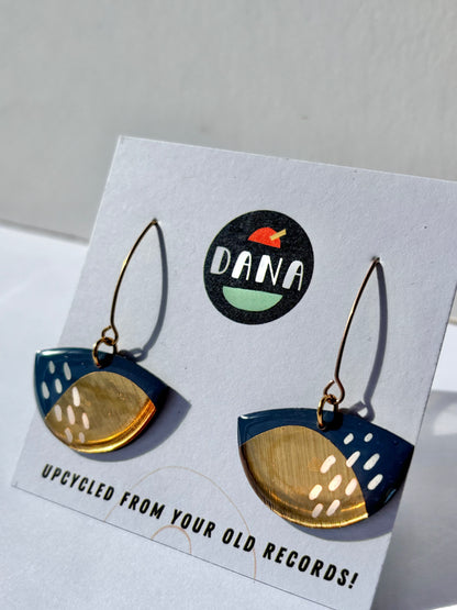 30% OFF boats in blue grey with gold and white details  / contemporary jewellery design