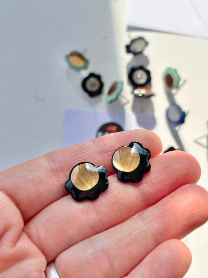 40% OFF large FROUFROU studs in black and gold