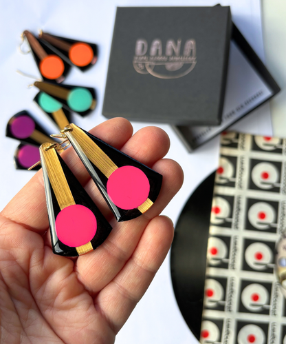 ANDY in black, fuchsia, and gold | contemporary Irish jewellery