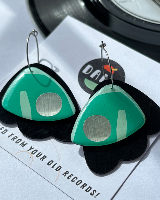 40% OFF Quirky froufrou earrings in black, turquoise and silver