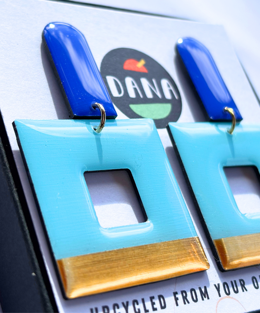 MIKA in blue and gold / innovative recycled Irish jewellery