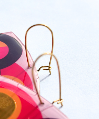 LOLA NO.2 in warm tones of orange, pink, plum and a gold pop