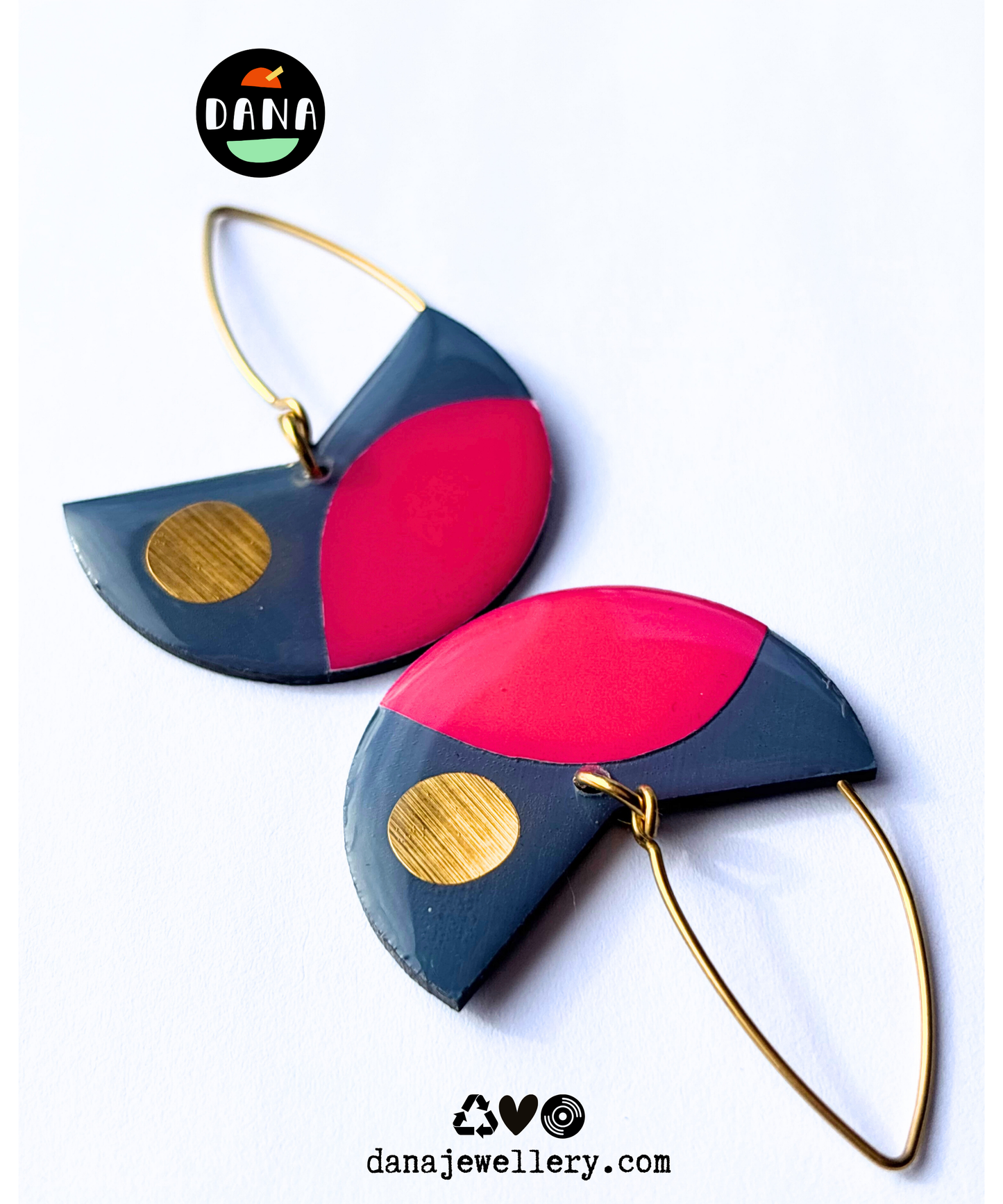 PACMAN in fuchsia, gold, deep blue grey