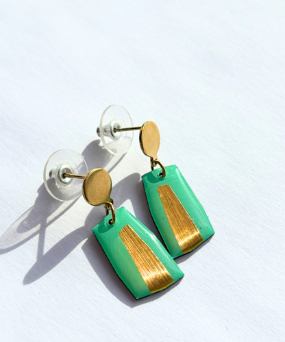 ELLA in minty green with gold OR copper accent