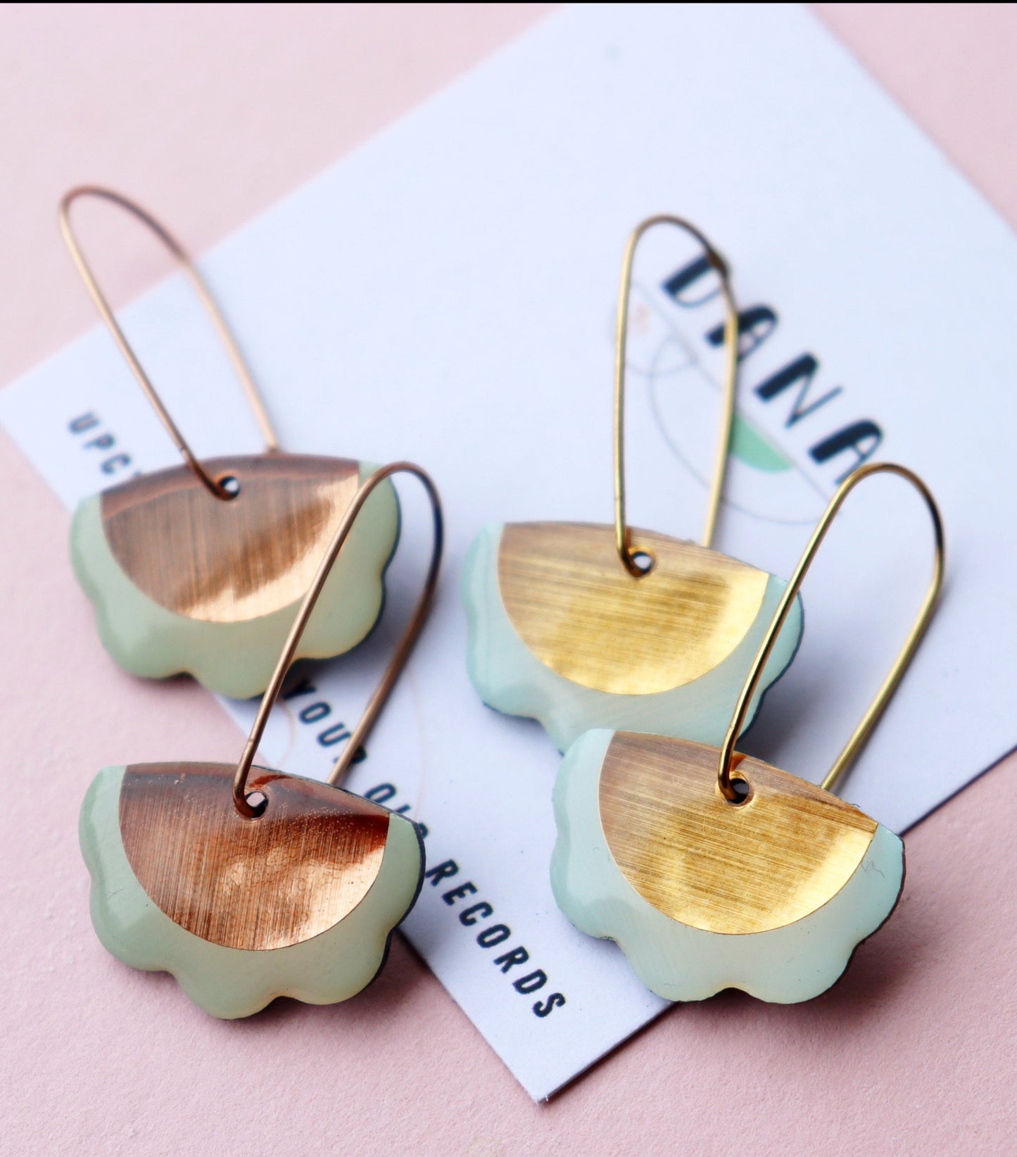 30% OFF Dainty Froufrou in minty aqua / GOLD or COPPER