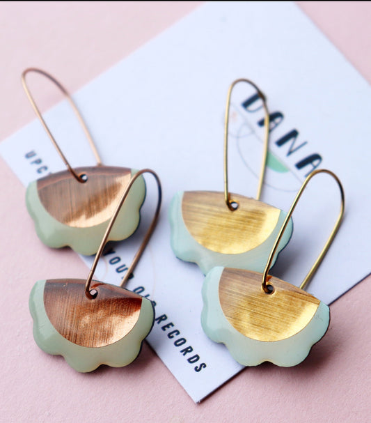 30% OFF Dainty Froufrou in minty aqua / GOLD or COPPER