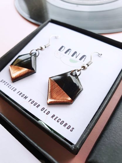 30% OFF The NUGGETS / 2x silver left / upcycled vinyl record earrings