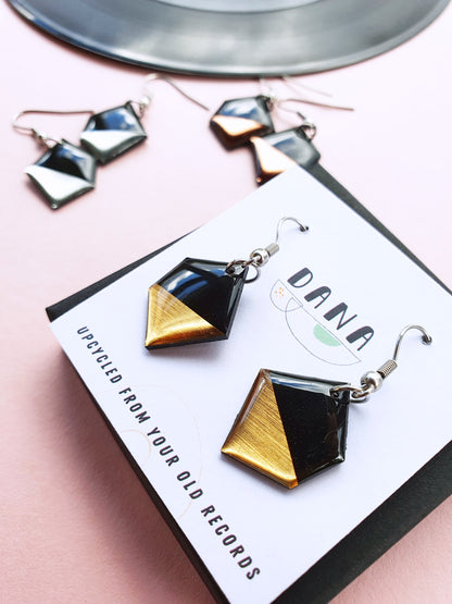 30% OFF The NUGGETS / 2x silver left / upcycled vinyl record earrings