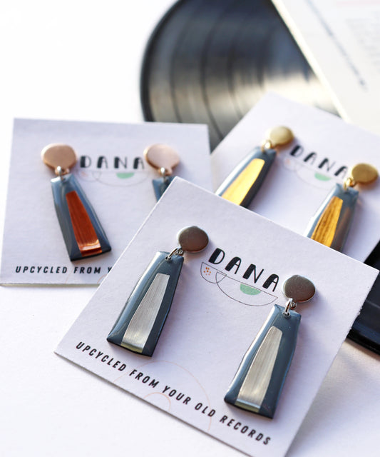 ELLA in blue grey with gold, silver, OR copper detail