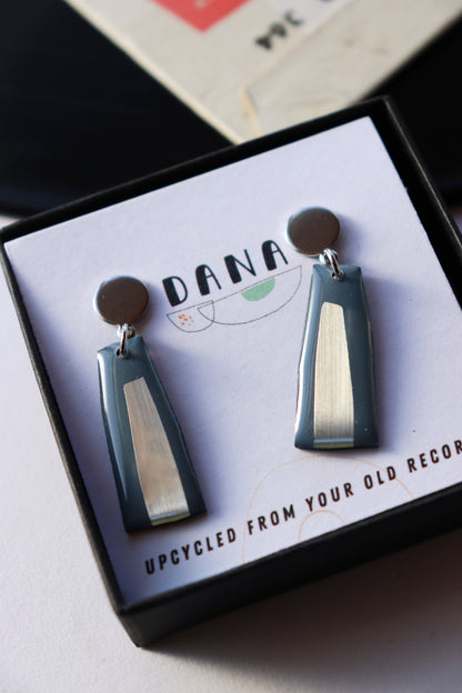 ELLA in blue grey with gold, silver, OR copper detail