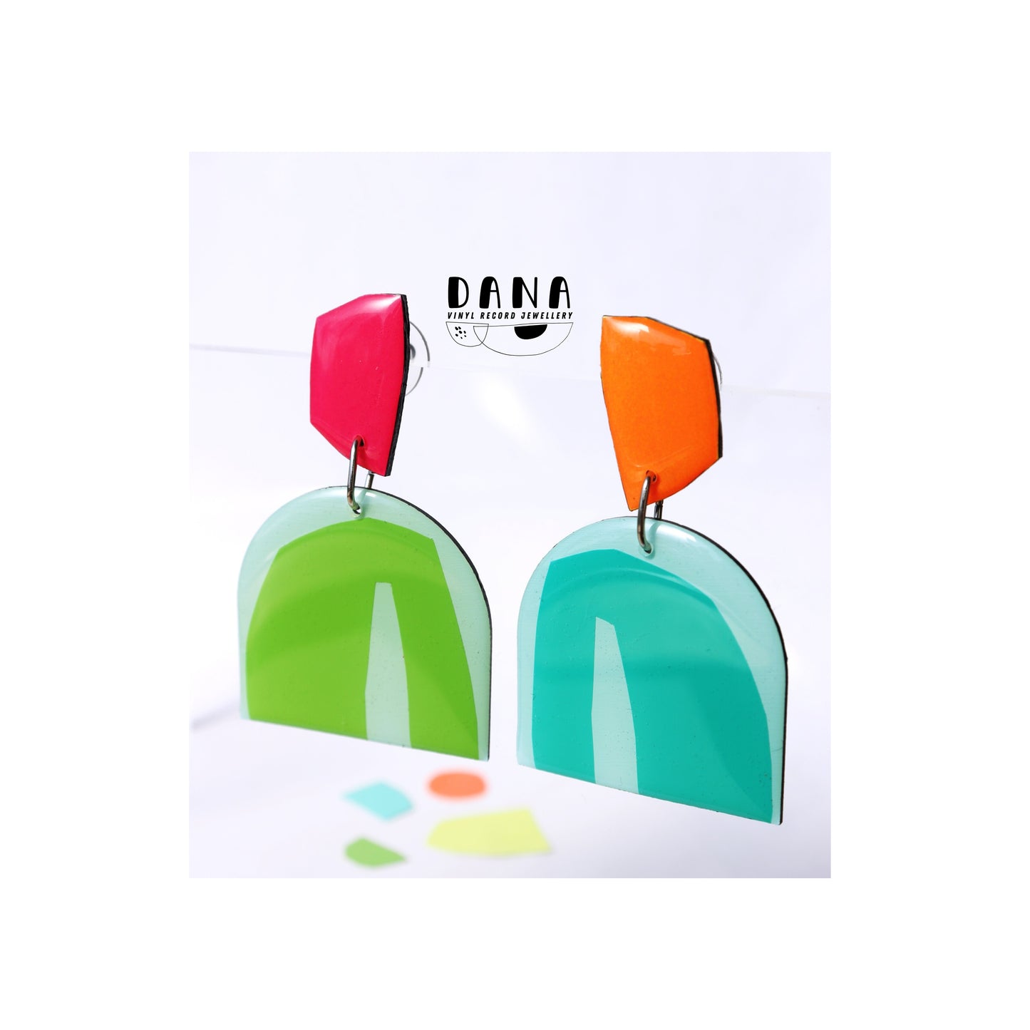 PATTI in apple green, teal turquoise, hot pink, vibrant orange