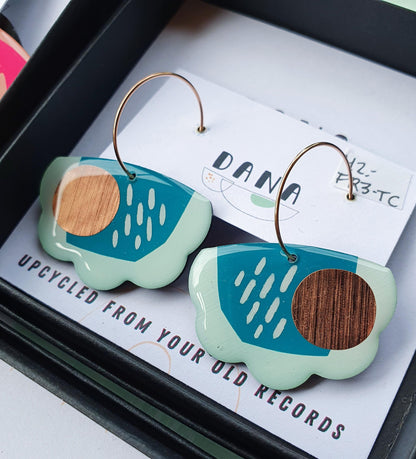 50% OFF / 3 pairs left / FROUFROU no.3 upcycled vinyl record earrings